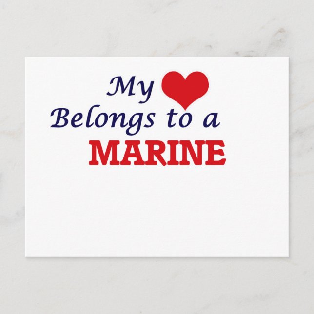 Postal Mi corazón pertenece a un marine (Anverso)