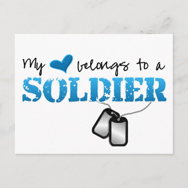 Postal Mi Corazón Pertenece A Un Soldado (Anverso)