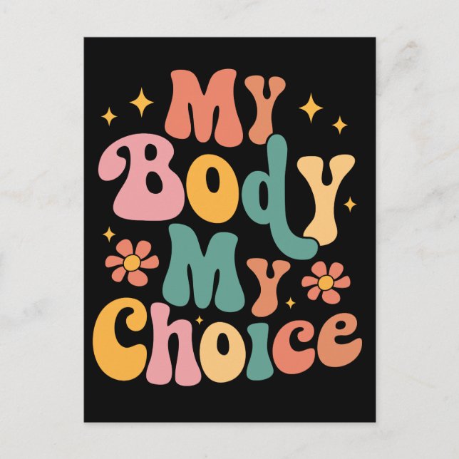 Postal Mi cuerpo Mi elección Feminista Pro elección (Anverso)