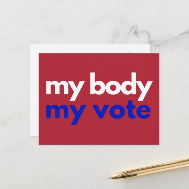 Postal Mi cuerpo mi voto Roevember (Anverso/Reverso In Situ)