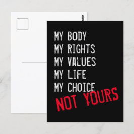 Postal Mi cuerpo, no el tuyo