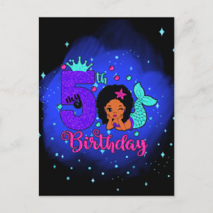 Postal Mi cumpleaños de sirena número 5