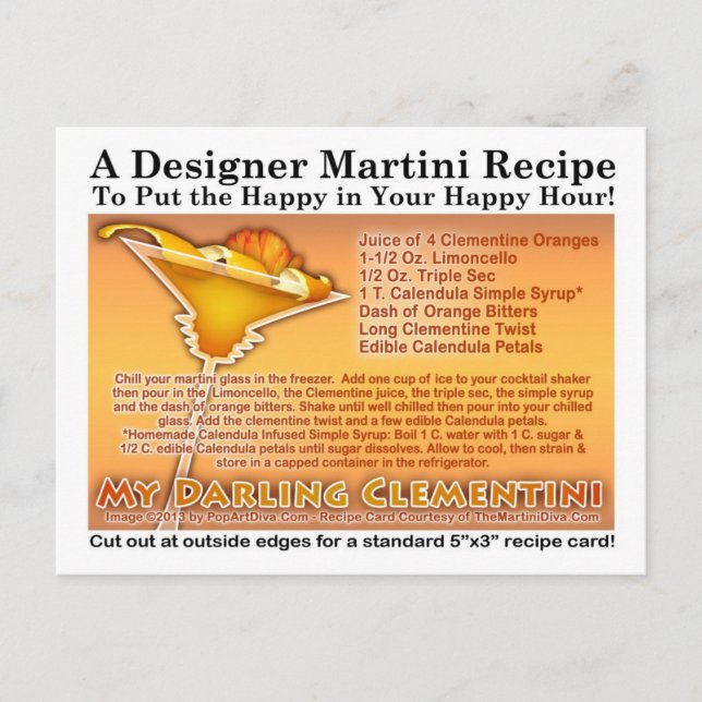Postal Mi Darling Clementini Martini Postcard (Anverso)