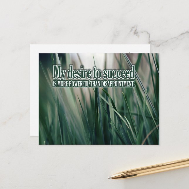 Postal "Mi deseo de triunfar" Motivación Afirmación (Anverso/Reverso In Situ)