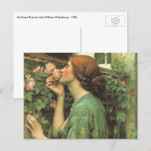 Postal Mi dulce Rosa, o el alma del Rosa por Waterhouse