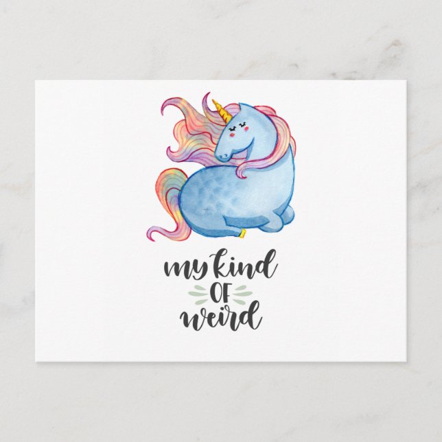 Postal Mi especie de unicornio azul raro (Anverso)
