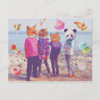 Postal Mi familia Pastel Sweet Animal