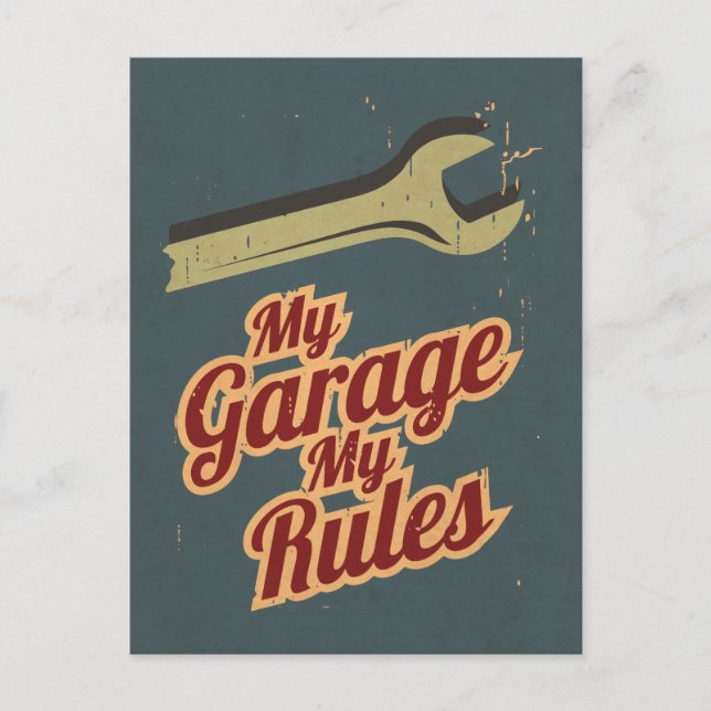 Postal Mi garaje mis reglas (Anverso)