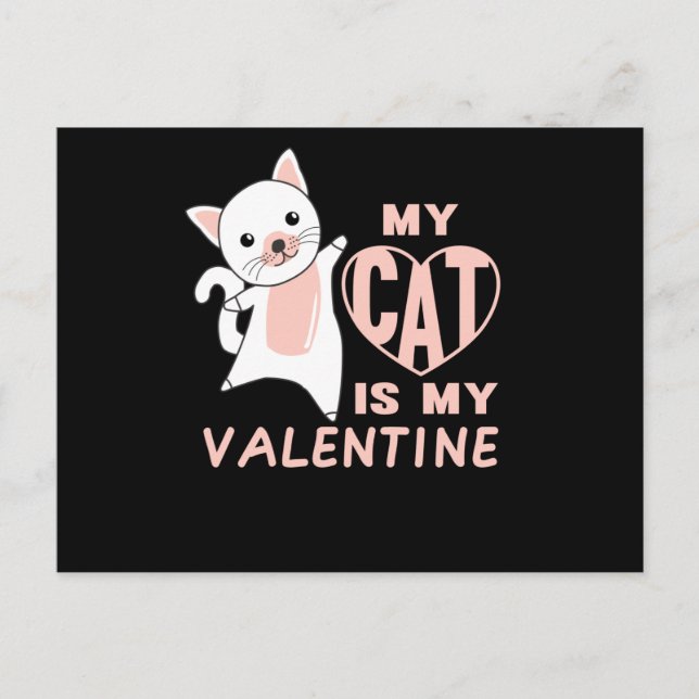 Postal Mi Gato Es Mi Gato De San Valentín Para San Valent (Anverso)