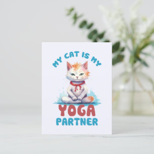 Postal Mi Gato Es Mi Pareja De Yoga -Gato Mediador Adorab