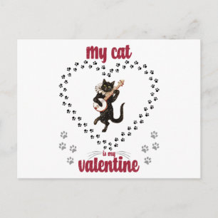 Postal Mi gato es mi San Valentín Día de San Valentín p