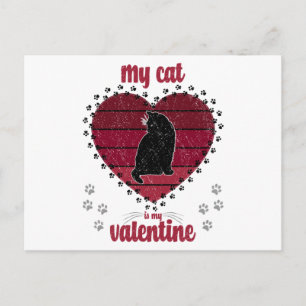 Postal Mi gato es mi San Valentín regalo divertido para