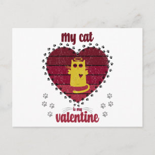 Postal Mi Gato Es Mi Valentín Gracioso regalo de amante
