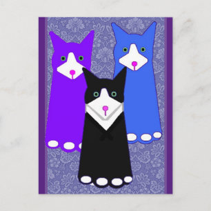 Postal Mi gato, gelatina y amigos, arte