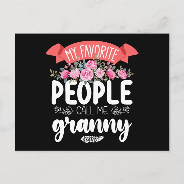 Postal Mi gente favorita me llama Día de la Abuela Madre (Anverso)