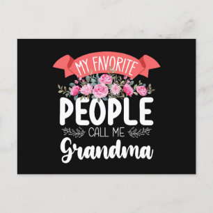 Postal Mi gente favorita me llama Día de la Madre Abuela