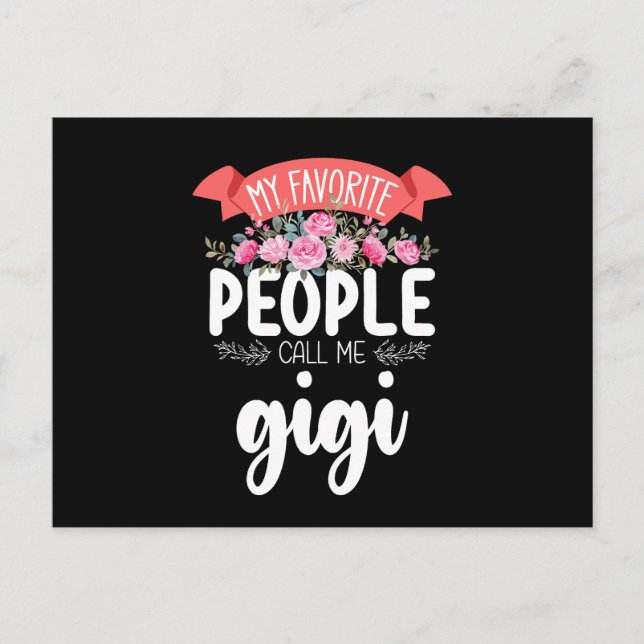Postal Mi gente favorita me llama Día de la Madre Gigi (Anverso)