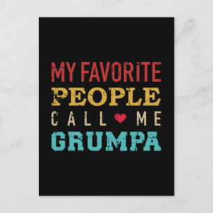 Postal Mi gente favorita me llama grumpa vintage retro