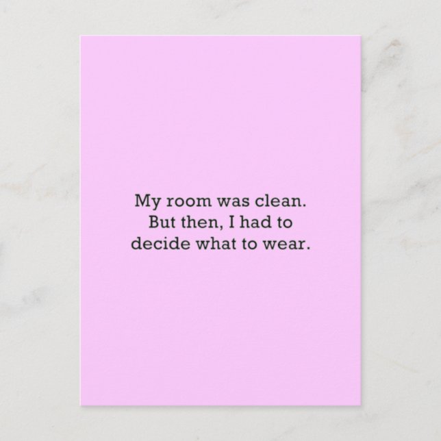 POSTAL MI HABITACIÓN ESTABA LIMPIA PERO LUEGO HABÍA DECID (Anverso)