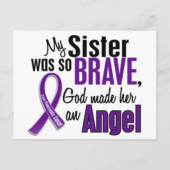 Postal Mi Hermana Es Un Cáncer Pancreático Ángel (Anverso)