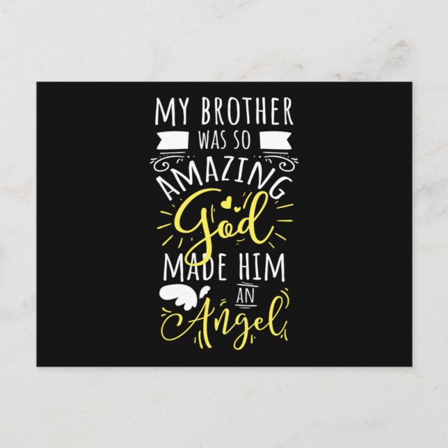 Postal Mi Hermano Era Tan Asombroso Que Dios Lo Hizo Un Á (Anverso)