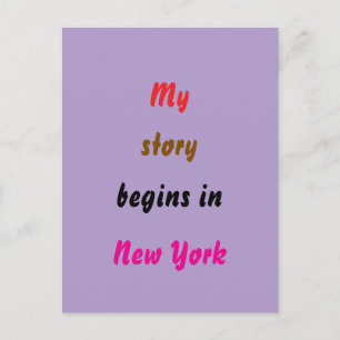 Postal Mi historia comienza en Nueva York