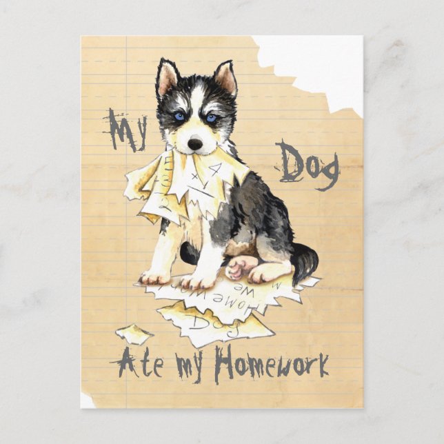 Postal Mi Husky Ate mi hogar (Anverso)