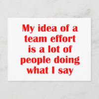 Mi idea de un esfuerzo de equipo...