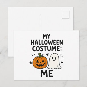Postal Mi Ilustración Divertida de Disfraz de Halloween
