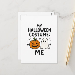 Postal Mi Ilustración Divertida de Disfraz de Halloween