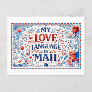 Postal "Mi lenguaje del amor es el correo"