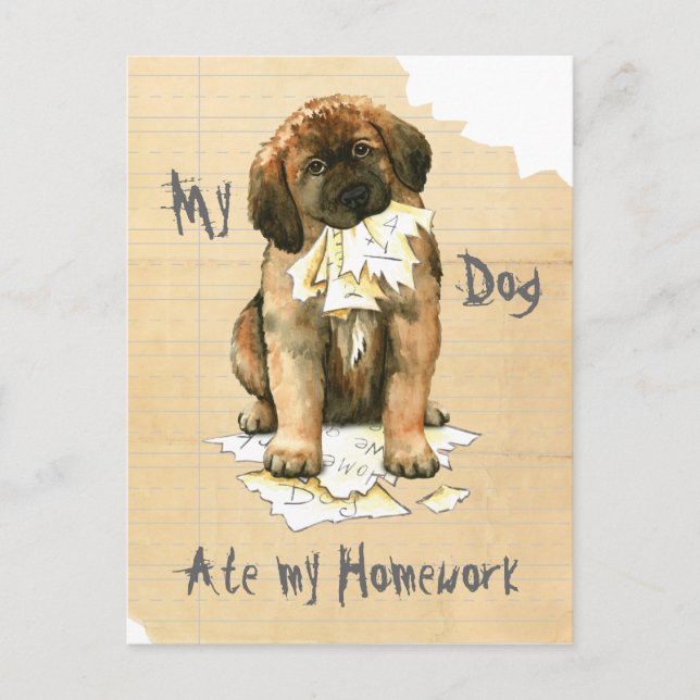 Postal Mi Leonberger Ate Mi Casa (Anverso)