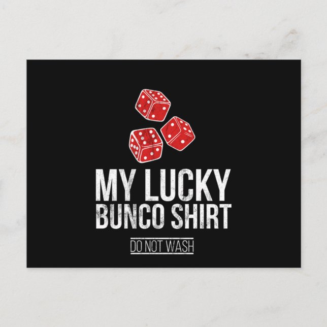 Postal Mi Lucky Bunco Funny Bunco No Lavar Tee (Anverso)