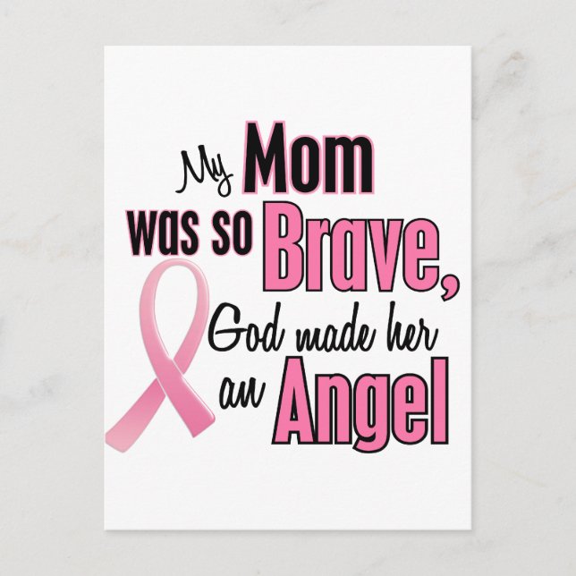 Postal Mi Mamá Es Un Cáncer De Mama Ángel (Anverso)