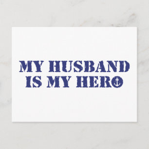 Postal Mi marido es mi héroe