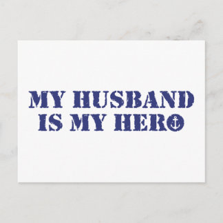Postal Mi marido es mi héroe