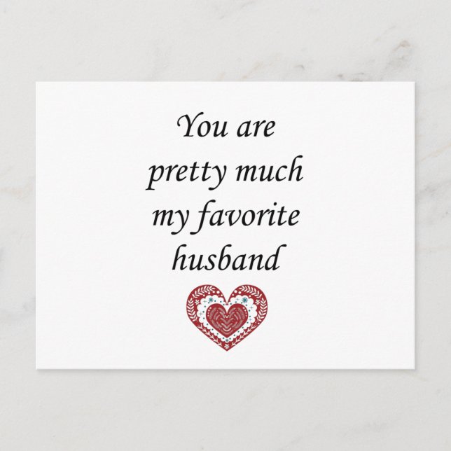 Postal Mi marido favorito Valentine (Anverso)