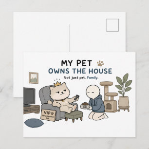 Postal Mi Mascota Es La Dueña De La Casa Chiste De Amante