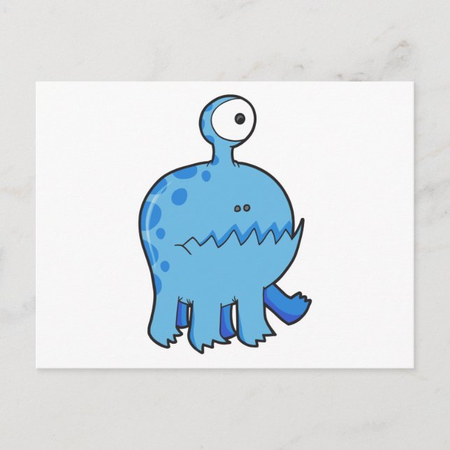 Postal mi mascota monstruo cíclope azul (Anverso)