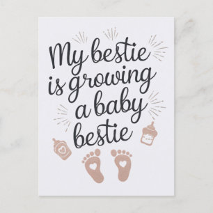 Postal Mi mejor amiga está creciendo un bebé mejor amigo 