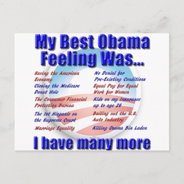 Postal Mi Mejor Sensación De Obama Fue... (Anverso)