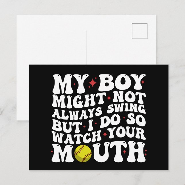 Postal Mi Niño Puede Que No Siempre Se Estanque, Pero Lo  (Anverso / Reverso)