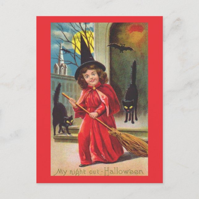 Postal Mi noche fuera - Halloween (Anverso)