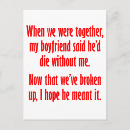 Postal Mi novio dijo que moriría sin mí