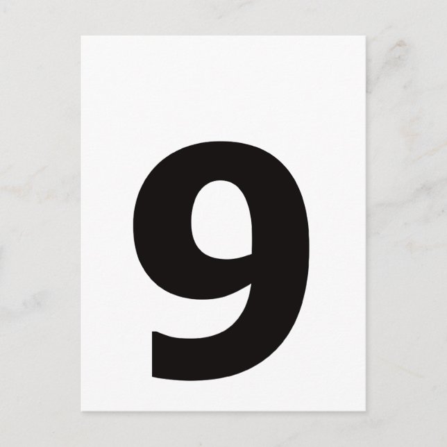 Postal ¡Mi número es 9! (Anverso)