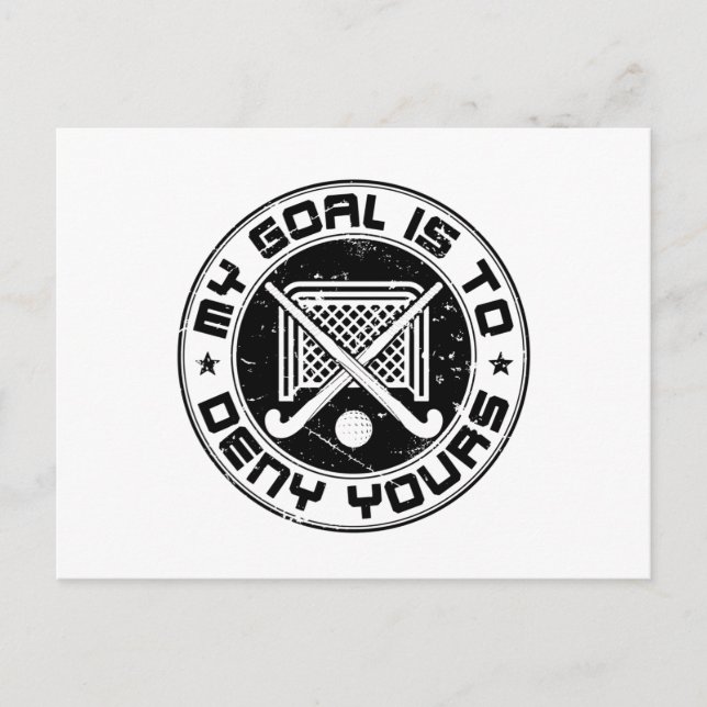 Postal Mi objetivo es negar a tu portero de hockey (Anverso)