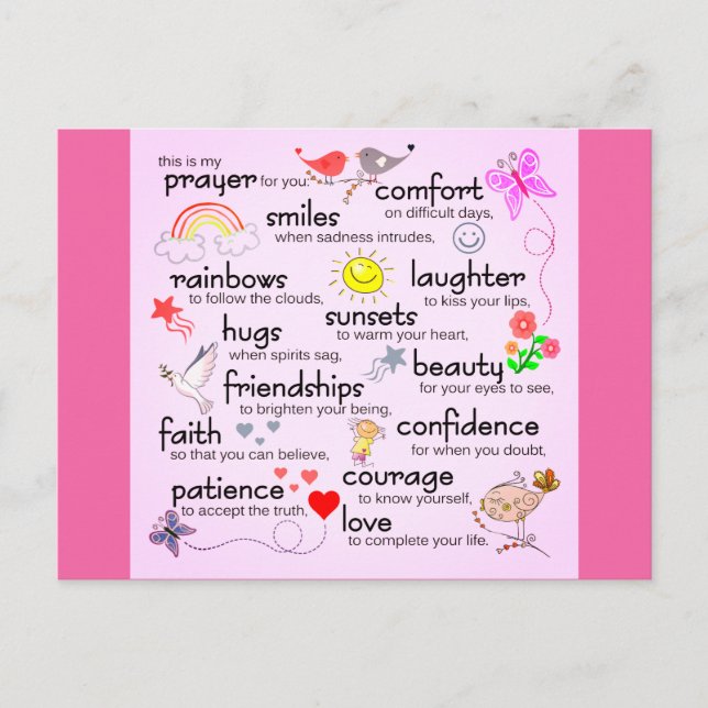 Postal Mi Oración Por Ti | Rosa (Anverso)