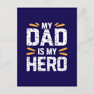 Postal Mi papá es mi héroe