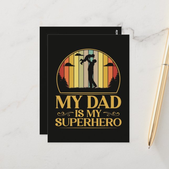 Postal Mi papá es mi superhéroe (Anverso/Reverso In Situ)