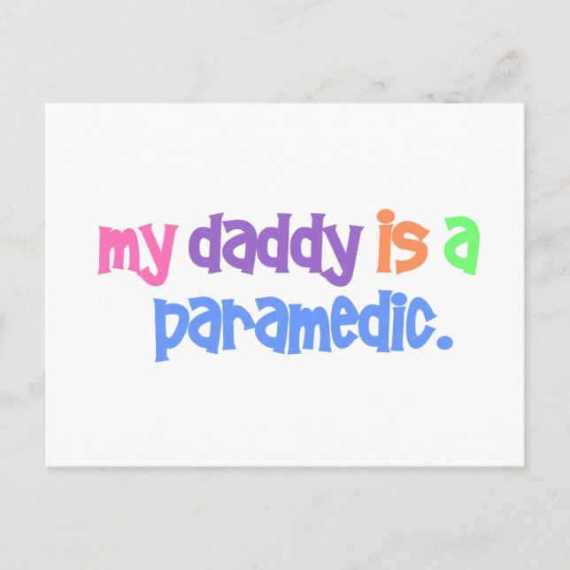 Postal Mi Papá Es Paramédico (Pastel) (Anverso)